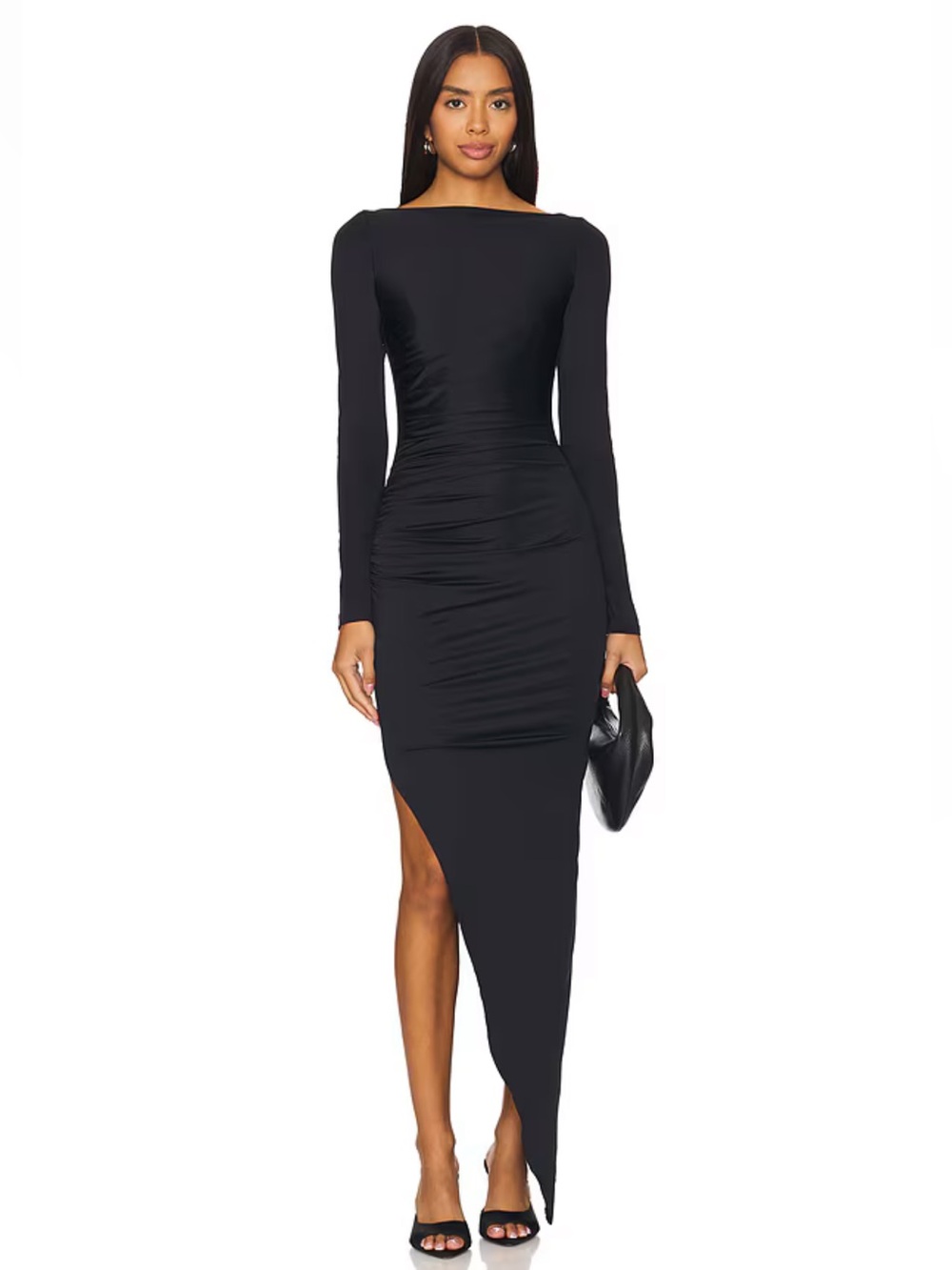 SUPERDOWN SIZE XS MILLY maxi dress black asymmetrical